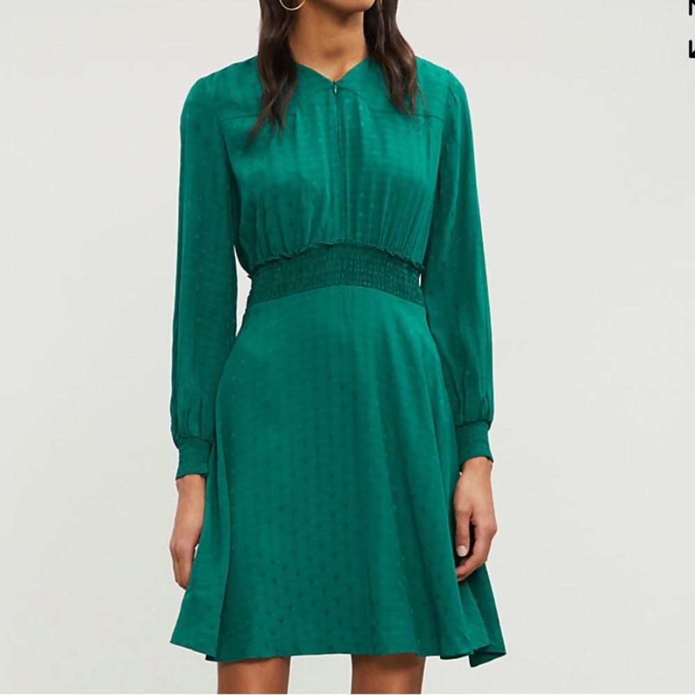 Sandro green polka dot dress